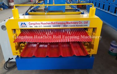 PLC Frequency Control Double Layer Roll Forming Machine , Roofing Sheet Roll Forming Lines Automatic