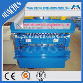 Roofing Glazed Tile Roll Forming Machine , 2 Layer Roll Form Machine Plc Control