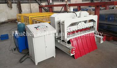 Thickness 0.3 - 0.6mm Metal Glazed Tile Cold Roll Forming Machine With CE Safe Cover