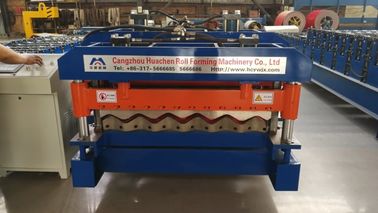 4 Kw Hydraulic Cutter Glazed Tile Roll Forming Machine 1220mm Coil Width