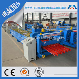 Steel Villa Roof Glazed Tile Roll Forming Machine Blue Double Layer