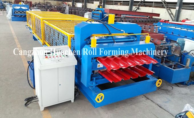1250 mm Galvanized Sheet Roll Forming Machine 5.5kw Power , Tile Steel Making Machine
