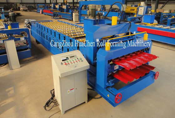 Automatic Steel Metal Glazed Double Layer Roll Forming Machine for 0.3-0.6mm Thickness Tile Making