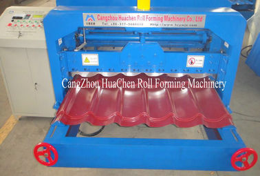 Auto Glazed Tile Roll Forming Machine , Roofing Sheet Forming Machine PLC Control