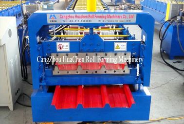 0.15-0.4mm Steel Roofing Sheet Roll Forming Machine , Auto Sheet Metal Rolling Equipment