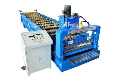 High Speed Roof Sheet / Wall Panel Roll Forming Machine With Chain Drive PLC Control