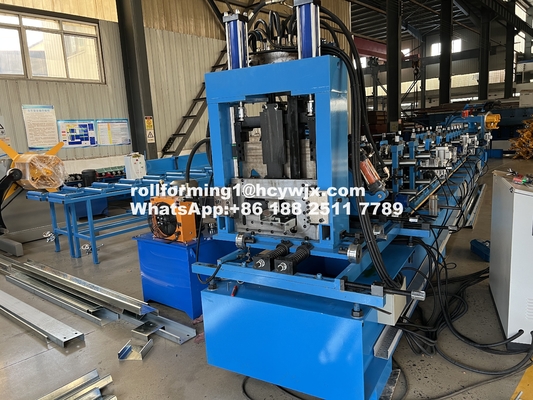 Galvanized Steel Chain Drive Purlin Roll Forming Machine Customizable 11 7.5KW Power