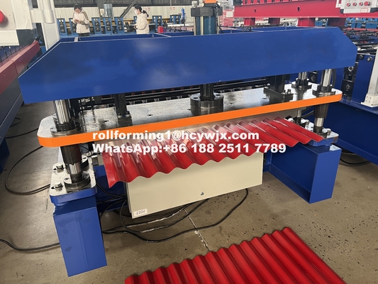 Chain Transmission Corrugated Sheet Rolling Machine With Omron Encoder And Hydraulic Cutting