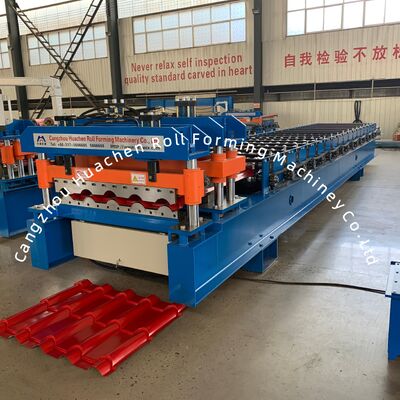 18 Roller Stations Glazed Tile Roll Forming Machine with Chain Drive and 380V 50Hz 3Phases Power