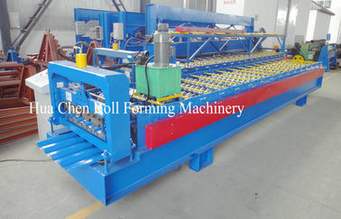 Color Steel Plate Roofing Sheet Roll Forming Machine With PLC Control