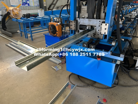 14-18 Station Galvanized Steel CZ Purlin Roll Forming Machine With Precise Cutting Control