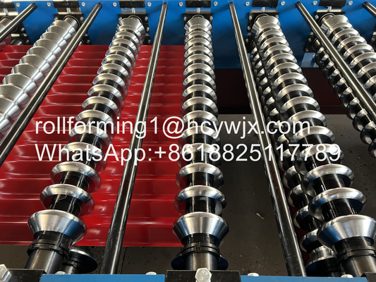 PLC Controlled Corrugated Roll Forming Machine H Beam Base With Omron Encoder Hydraulic Cut