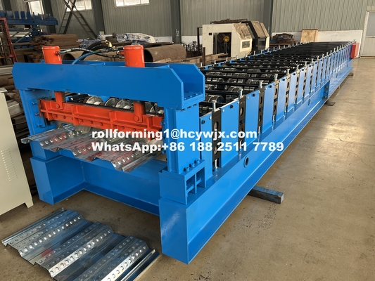 PLC Controlled Floor Deck Roll Forming Machine 400mm H Beam Steel Frame 1220mm Wide