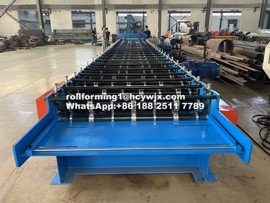 PLC Controlled Floor Deck Roll Forming Machine 400mm H Beam Steel Frame 1220mm Wide