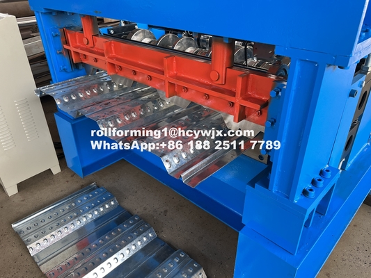 1220mm Ribbed Floor Deck Roll Forming Machine Welded Frame With Hydraulic Cutting PLC Control