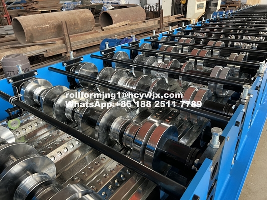 Hydraulic 11 11 5.5KW Motor Floor Deck Roll Forming Machine 8-12m/min Speed With PLC Control System