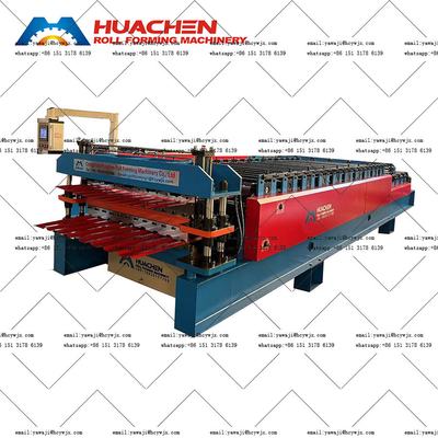 0.3-0.6mm Material Thickness Double Deck Roll Forming Machine with 45 Steel Quenching and Plating