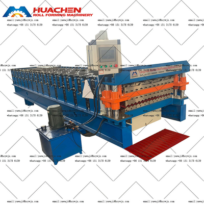 Easy Made Double Deck Roll Forming Machine With 16/17 Roller Stations And Chain Drive