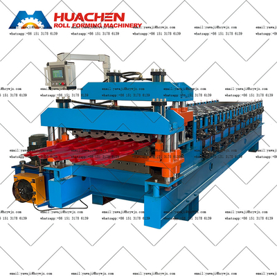 Roof Sheet Double Deck Steel Roll Forming Machine Chain Drive