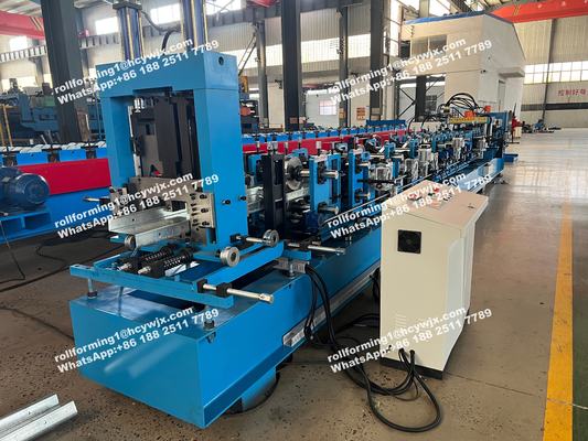 Flying Saw C Purlin Steel Sheet Roll Forming Machine 175mm / 465mm For Warehouse