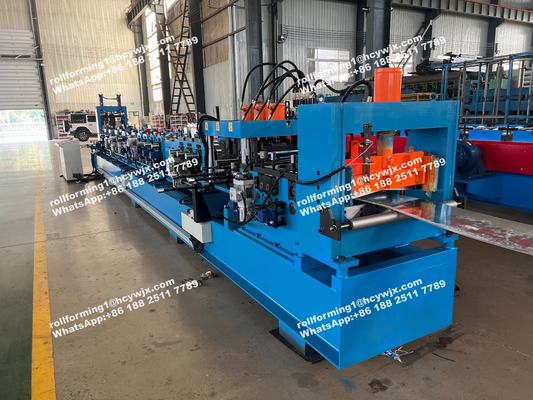 Steel C Purlins Roll Forming Machine Controled By PLC Vector Inverter