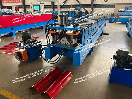 Customized Automatic Ridge Cap Roll Forming Machine with 5.5Kw Main Motor Power and PLC Control for 0.3-0.6mm Thickness Plate