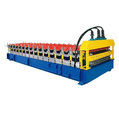Double Layer Roll Forming Machine with Hydraulic Cutting PLC Control System for 0.3-0.6mm Thickness Roof Tiles