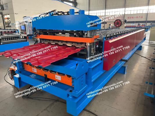 Double Layer Roll Forming Machine with 1250mm Width PLC Control for 0.3-0.6mm Thickness Roof Tiles