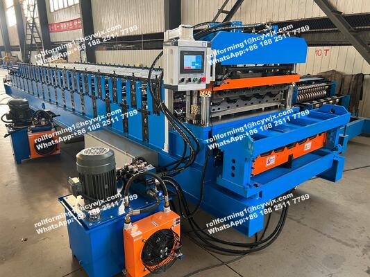 Wall Double Layer Roll Forming Machine With Panasonic Omron Encoder