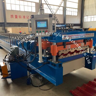 18 Roller Stations Glazed Tile Roll Forming Machine with Chain Drive and 380V 50Hz 3Phases Power