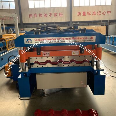 18 Roller Stations Glazed Tile Roll Forming Machine with Chain Drive and 380V 50Hz 3Phases Power