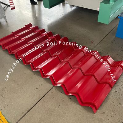 16 Stations Aluminum Roof Glazed Tile Roll Forming Machine with 1220mm Width and Chain Drive