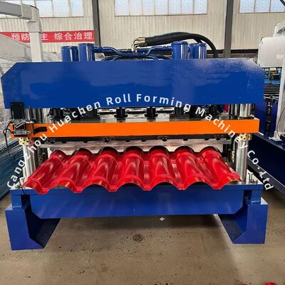 1220mm Width Panel Glazed Tile Roll Forming Machine with 18 Stations Roller and Chain Drive for Steel Construction
