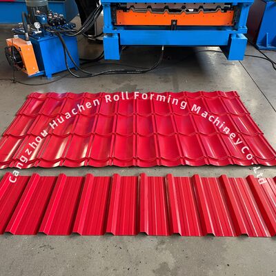 1250 mm Galvanized Sheet Roll Forming Machine 5.5kw Power , Tile Steel Making Machine