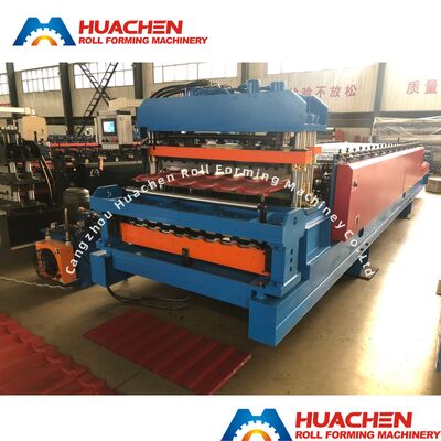 High Speed 15m/min Double Layer Corrugated Roll Forming Machine with Panasonic PLC Control and 45# Steel Quenching