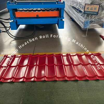 High Speed 15m/min Double Layer Corrugated Roll Forming Machine with Panasonic PLC Control and 45# Steel Quenching