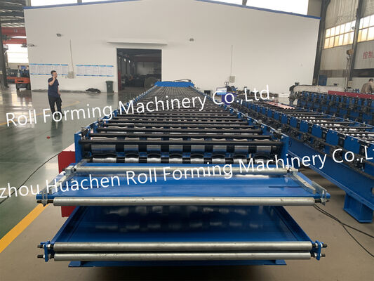 Double-layer roll forming machine for roofing tiles
