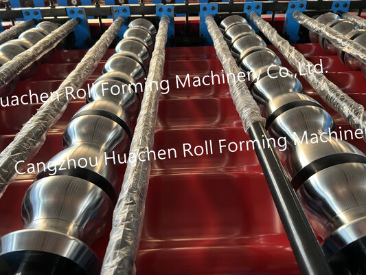 Color iron plate rolled corrugated glazed tile manufacturing machine - double-layer forming machine