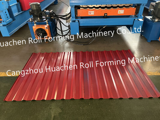 Color iron plate rolled corrugated glazed tile manufacturing machine - double-layer forming machine