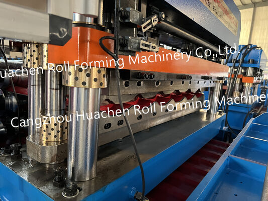 Color iron plate rolled corrugated glazed tile manufacturing machine - double-layer forming machine