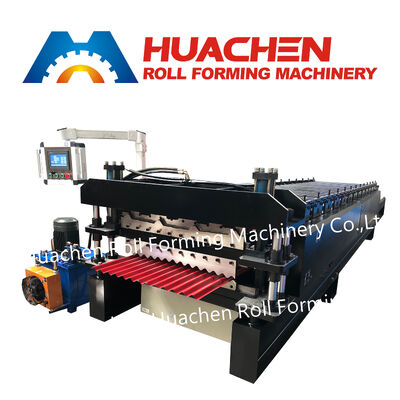 Steel corrugated roof formed by cold bending with trapezoidal profiled steel sheet machine