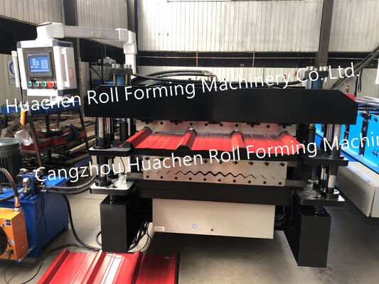 Steel corrugated roof formed by cold bending with trapezoidal profiled steel sheet machine