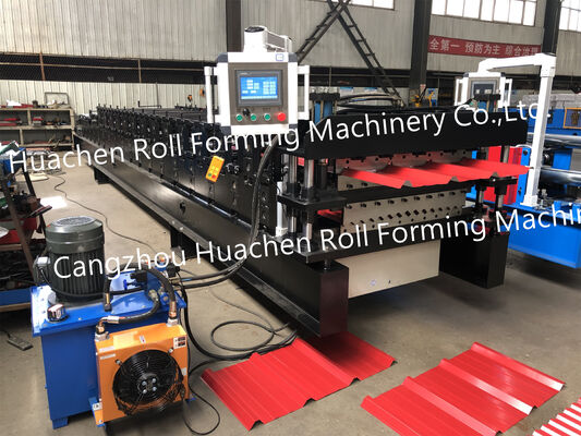 Steel corrugated roof formed by cold bending with trapezoidal profiled steel sheet machine