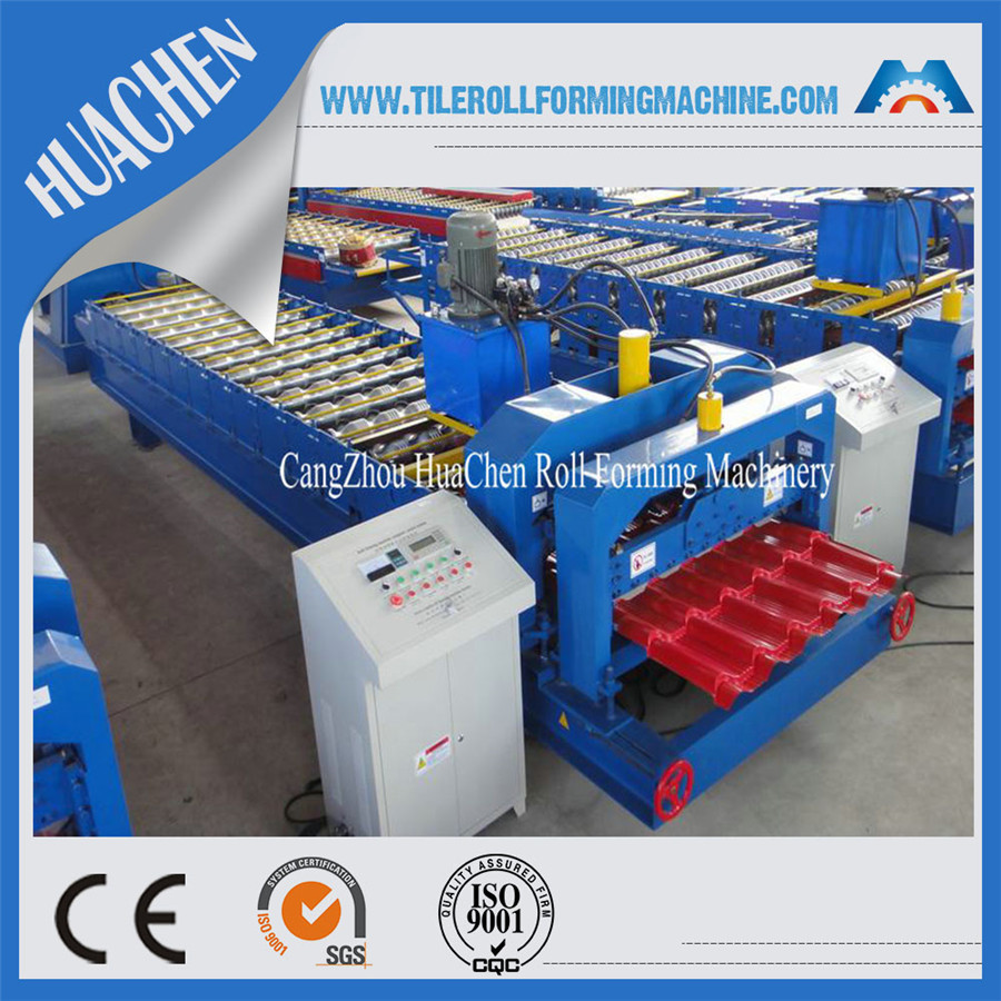 Color Steel Glazed Tile Roll Forming Machine , Roof Wall Cladding Roll ...