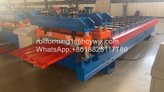 Roofing Sheet 0.6mm Step Tile Roll Forming Machine Chain Drive