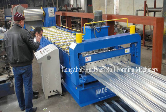 Aluminium Roofing Sheet Trimdeck Profile Roll Forming Machine With PLC Control