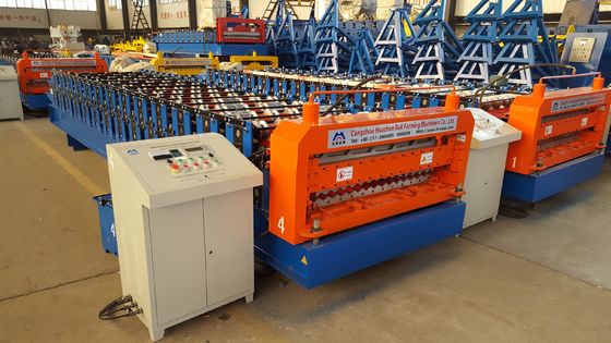 PLC Control Double Layer Sheet Metal Roll Forming Machines 18 Month Warranty
