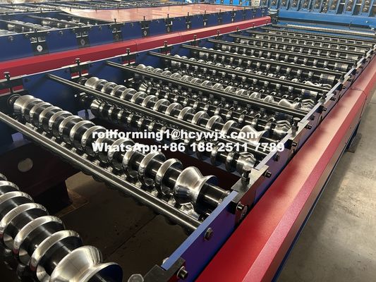 Chain Transmission Corrugated Sheet Rolling Machine With Omron Encoder And Hydraulic Cutting