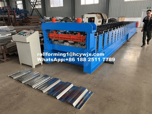 Hydraulic 11 11 5.5KW Motor Floor Deck Roll Forming Machine 8-12m/min Speed With PLC Control System
