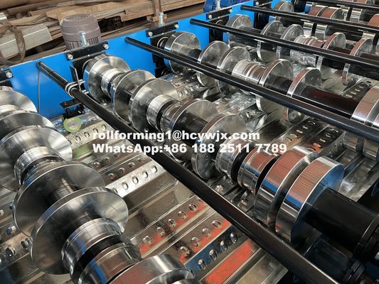 Hydraulic 11 11 5.5KW Motor Floor Deck Roll Forming Machine 8-12m/min Speed With PLC Control System